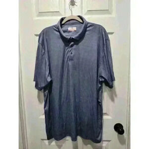 Grand‎ Slam Performance Men's XXL Blue Striped Short Sleeve Polo Shirt EUC